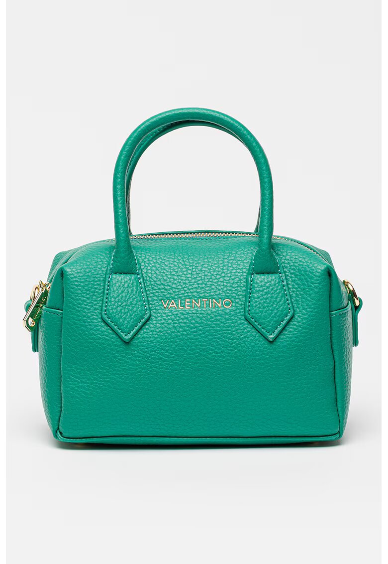 Valentino Bags Ръчна чанта от еко кожа цип и лого - Аква зелено