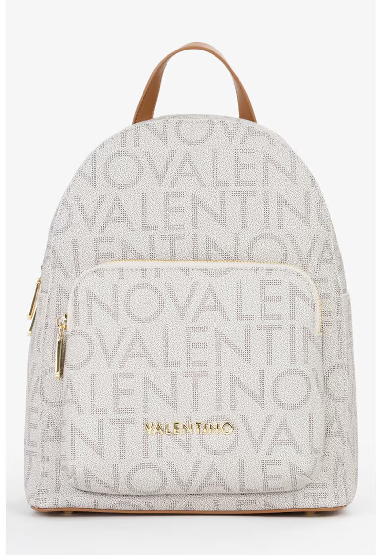 Valentino Bags Раница Regina от еко кожа с лого - Светло сив/Светло бежово