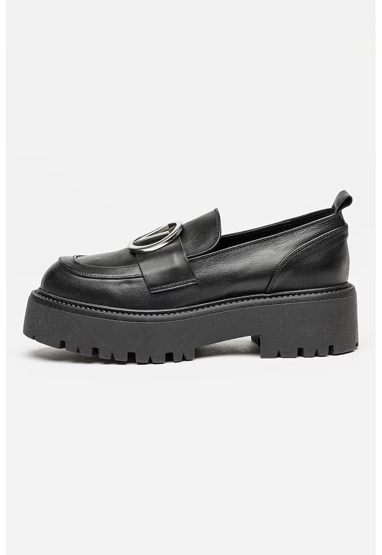 Valentino Кожени мокасини с метално лого