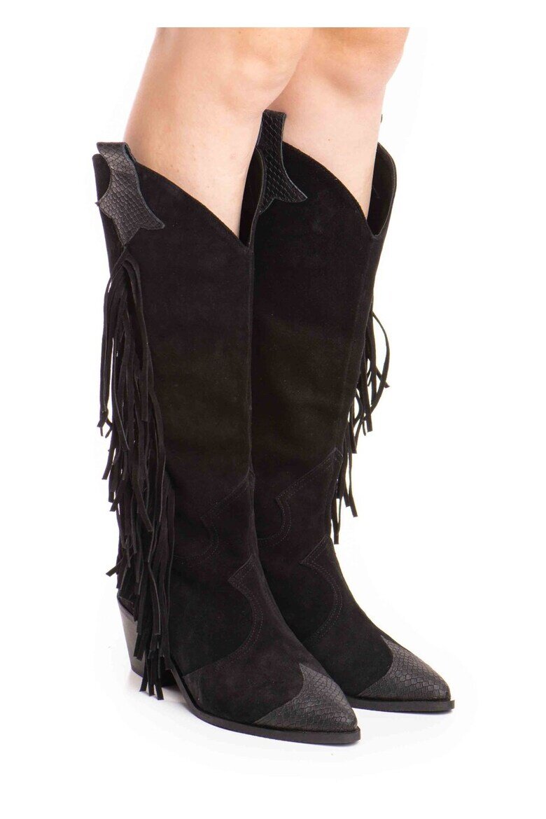 Vanilla Ciocate Marshall piele intoarsa neagra cu garnituri texturate