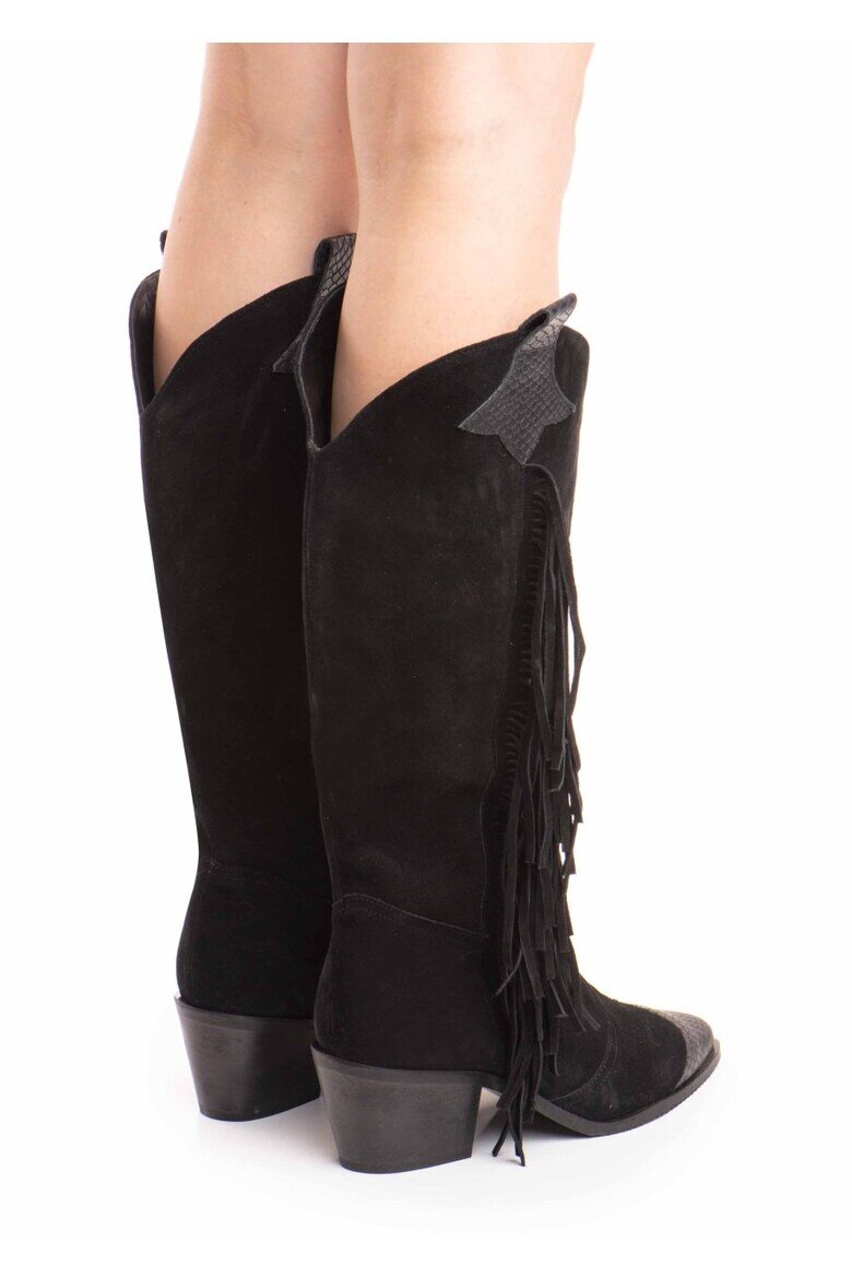 Vanilla Ciocate Marshall piele intoarsa neagra cu garnituri texturate