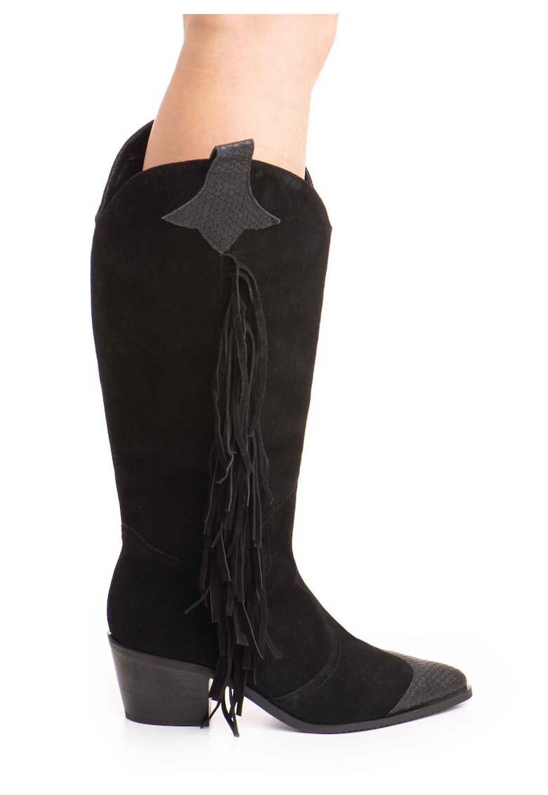 Vanilla Ciocate Marshall piele intoarsa neagra cu garnituri texturate