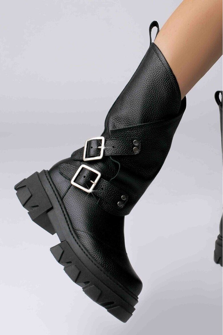 Vanilla Cizme biker din piele naturala Oman