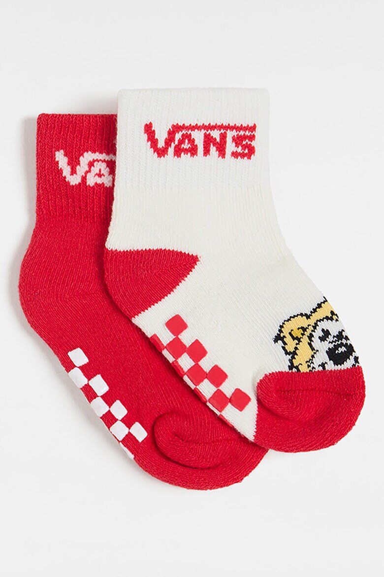 Vans Чорапи с памук - 2 чифта Аленочервен/Мръснобял
