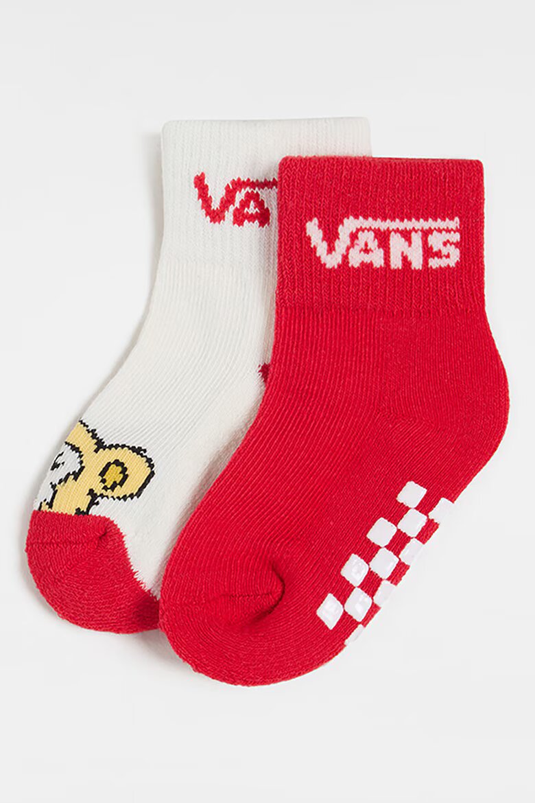 Vans Чорапи с памук - 2 чифта Аленочервен/Мръснобял