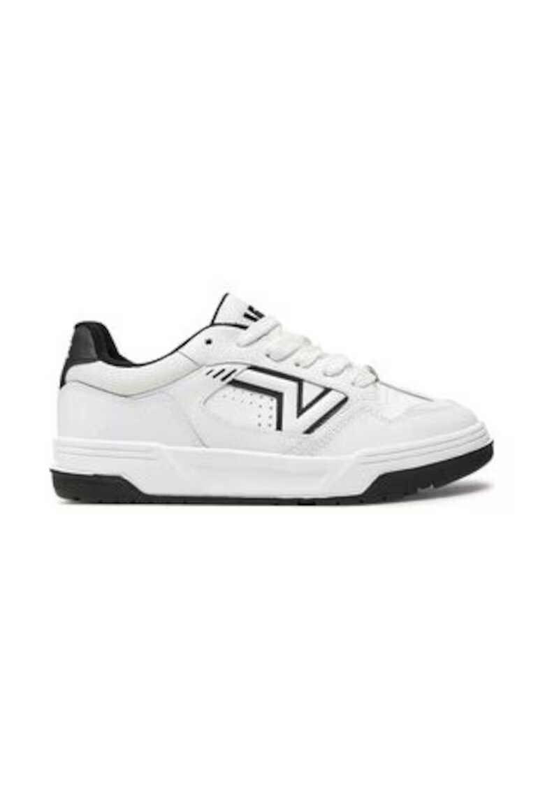 Vans Дамски кецове естествена кожа - бяло/черно