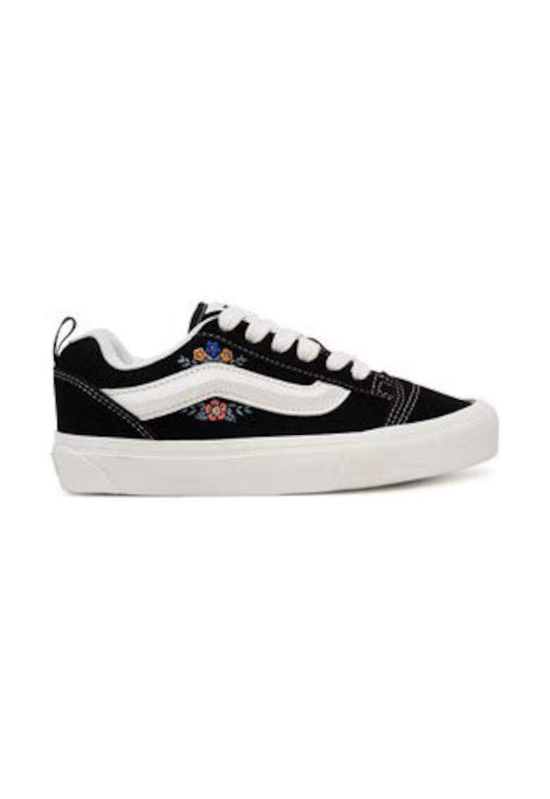Vans Дамски кецове естествена кожа - черно/бяло