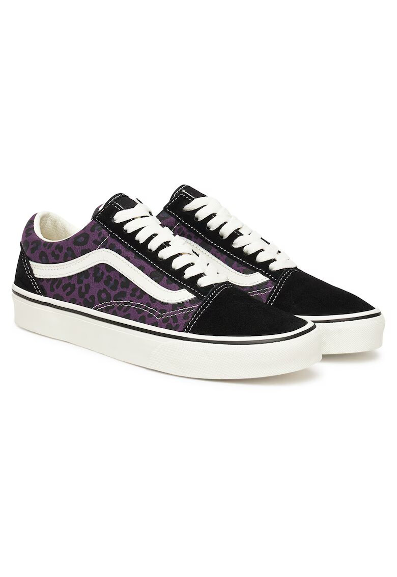 Vans Кецове Old Skool VN000D7Z6N - унисекс - Черно/Лилаво - естествена кожа