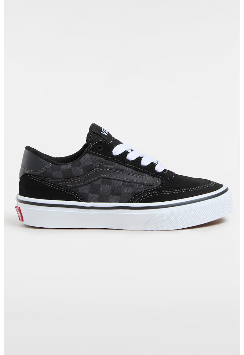 Vans Кожени кецове с десен - Бял/Черен/Tъмносив