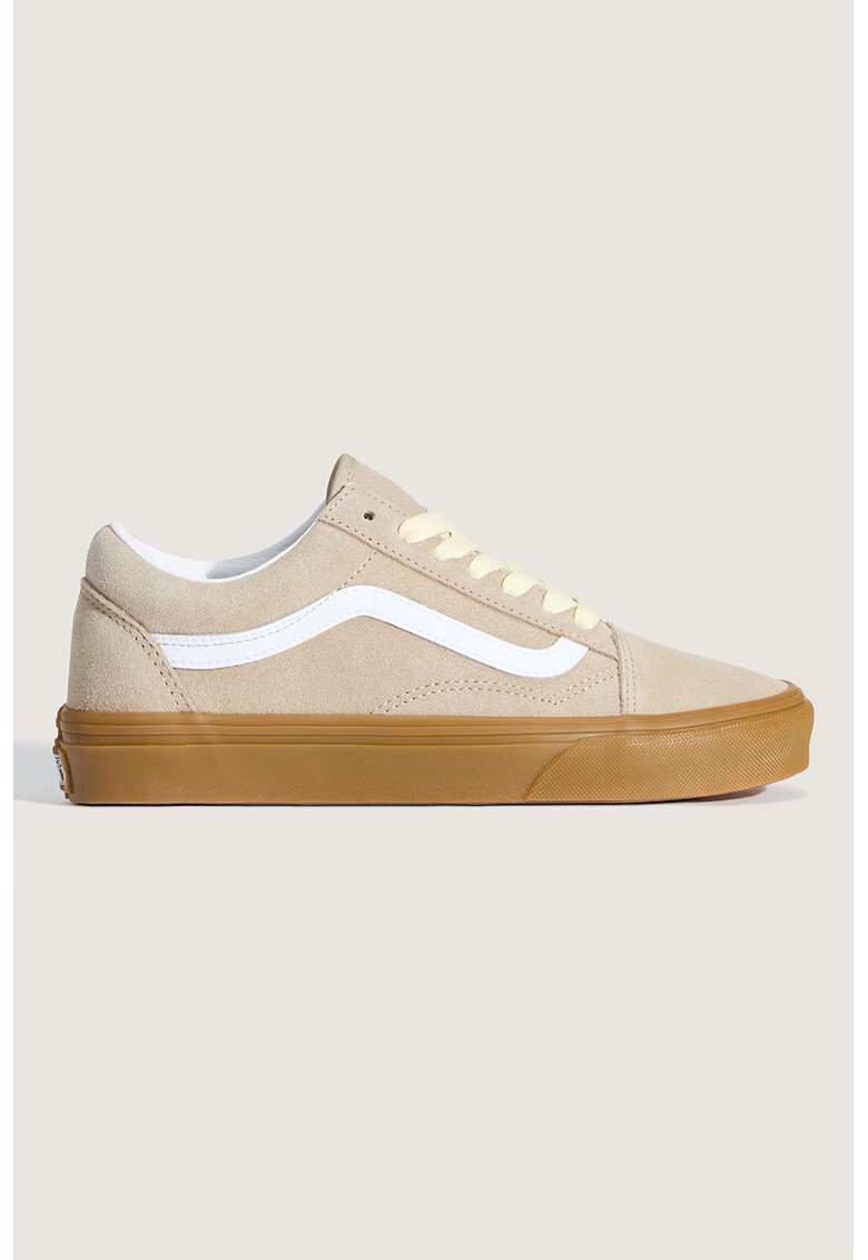 Vans Кожени маратонки Old Skool с текстил - Светлокафяв/Бял