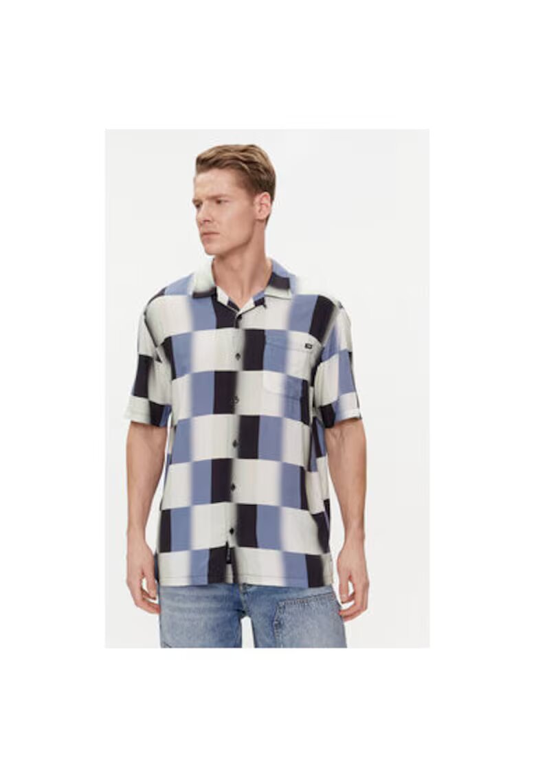Vans Мъжка риза - 303841072 - Вискоза - Синя