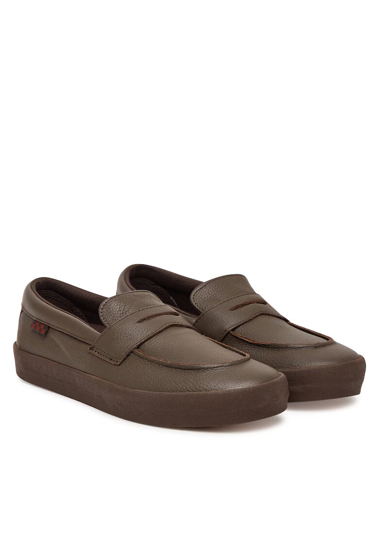 Vans Мъжки мокасини - естествена кожа - кафяви