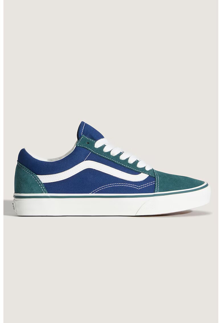 Vans Унисекс кецове Old Skool Nine с велур - Тъмносин/Петролово зелено