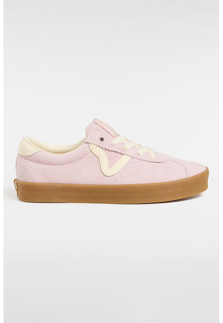 Vans Велурени спортни обувки - Бледо розово/Крем