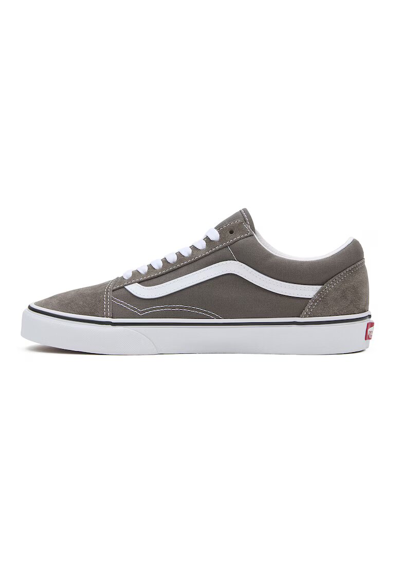 Vans Велурени спортни обувки Old Skool - Бял/Сиво-кафяв