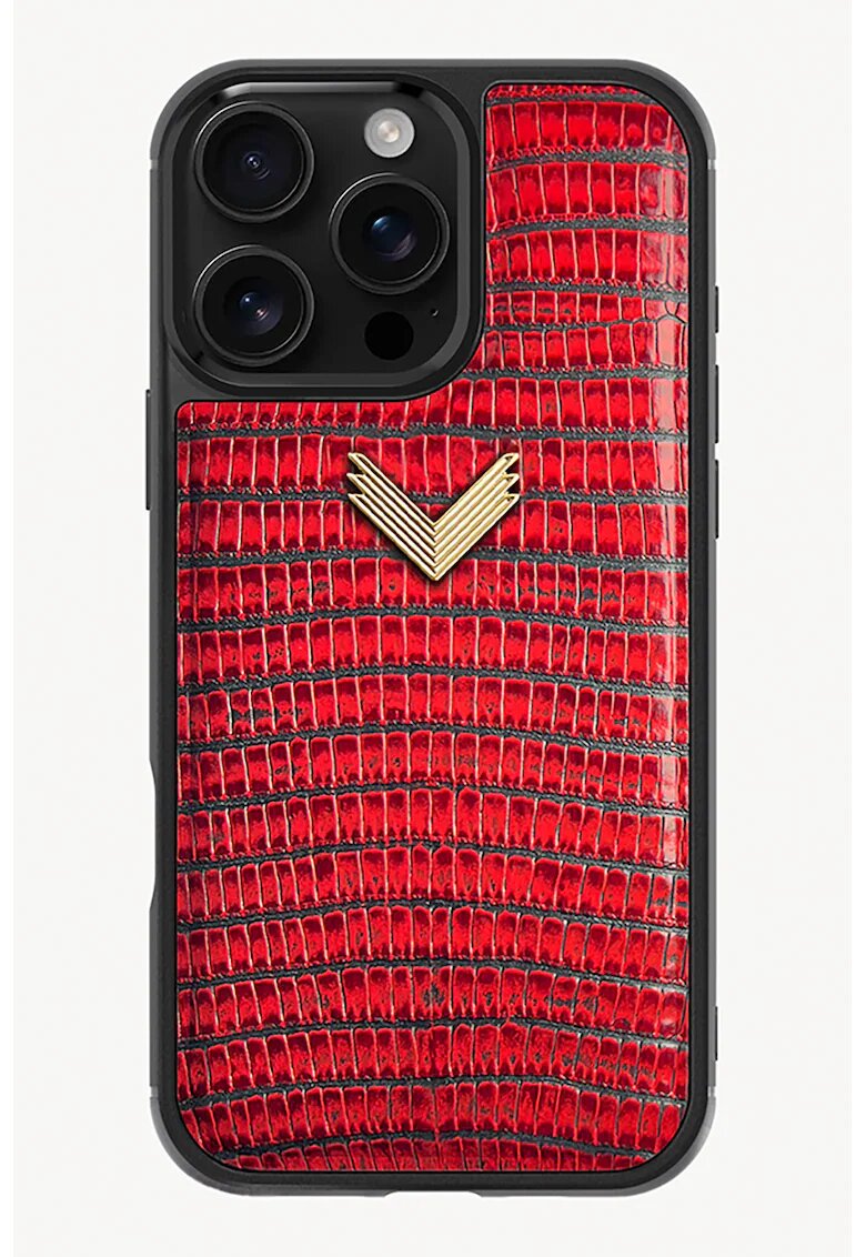 VELANTE OFFICIALE Унисекс кожен калъф за iPhone 16 Pro Max - Червен