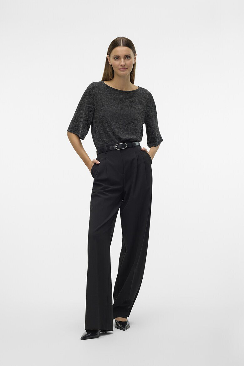 Vero Moda Блуза с лурекс Черен/Сребрист