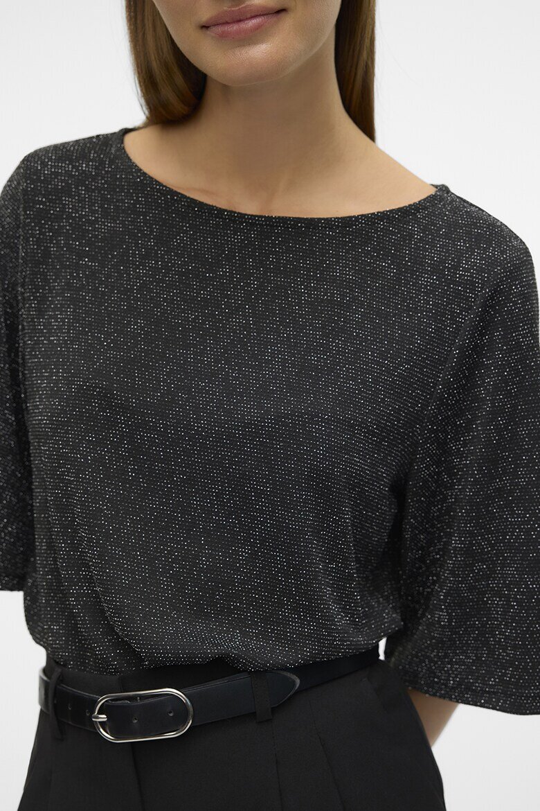Vero Moda Блуза с лурекс Черен/Сребрист