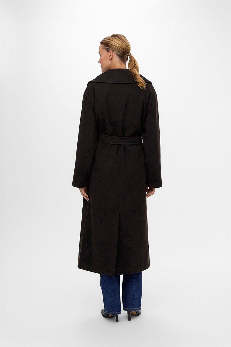 Vero Moda Дълго палто с колан Тъмнокафяв