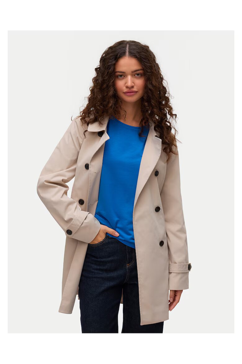 Vero Moda Дамски тренчкот с копчета Бежов
