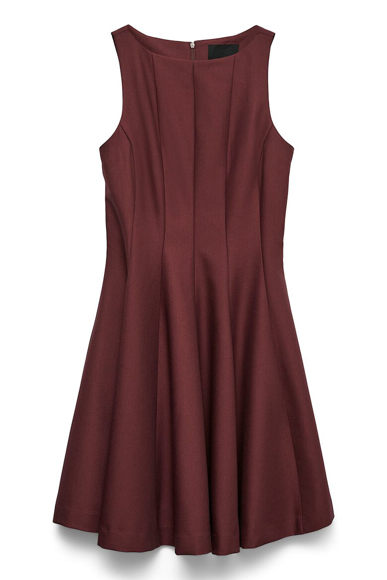 Vero Moda Къса разкроена рокля Бордо
