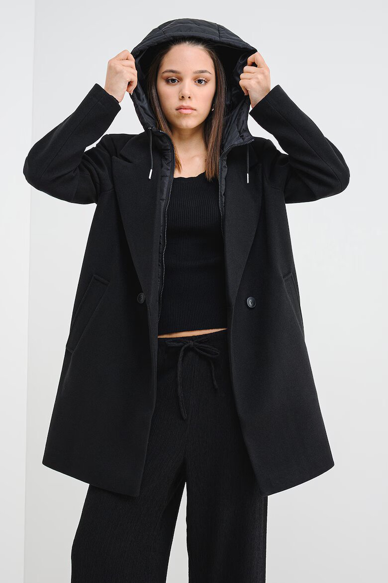 Vero Moda Палто с отделяща се качулка Черен