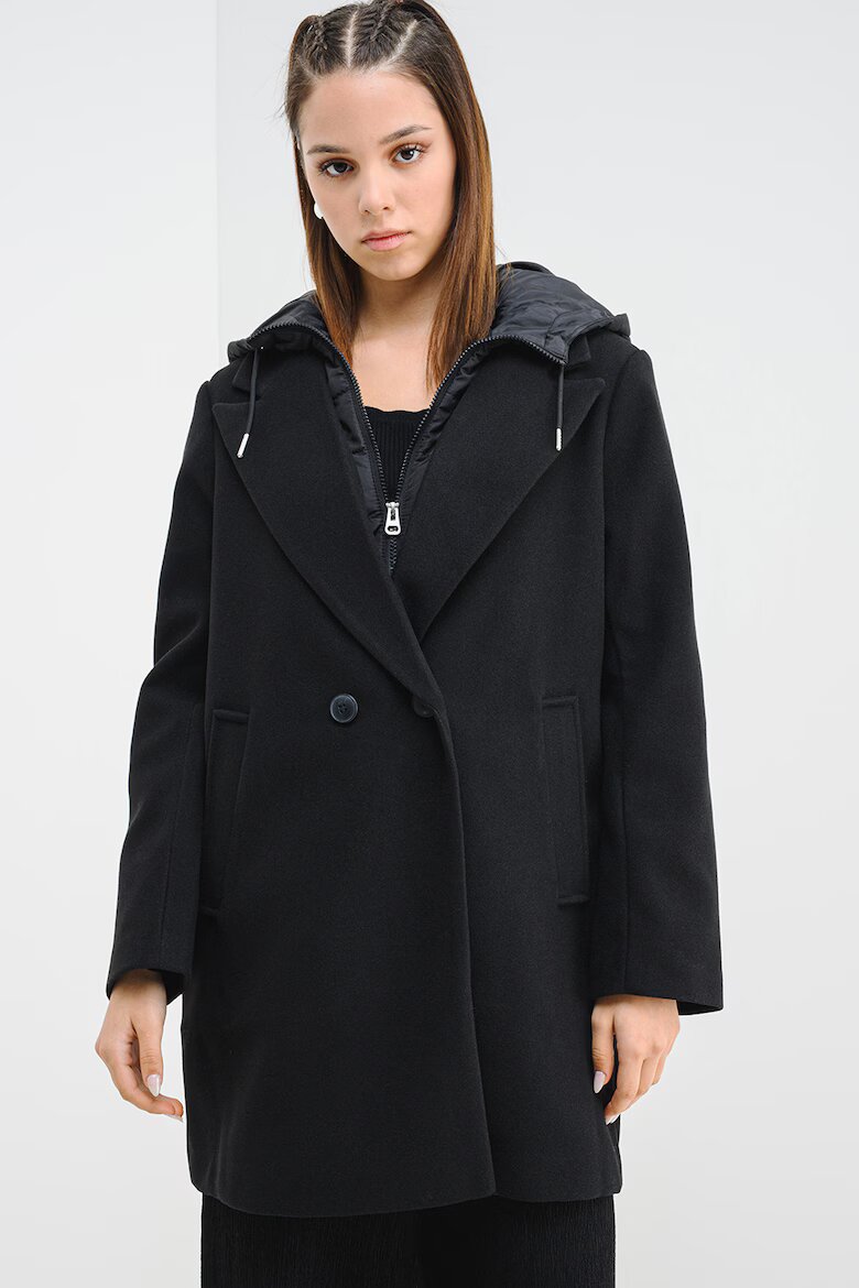 Vero Moda Палто с отделяща се качулка Черен
