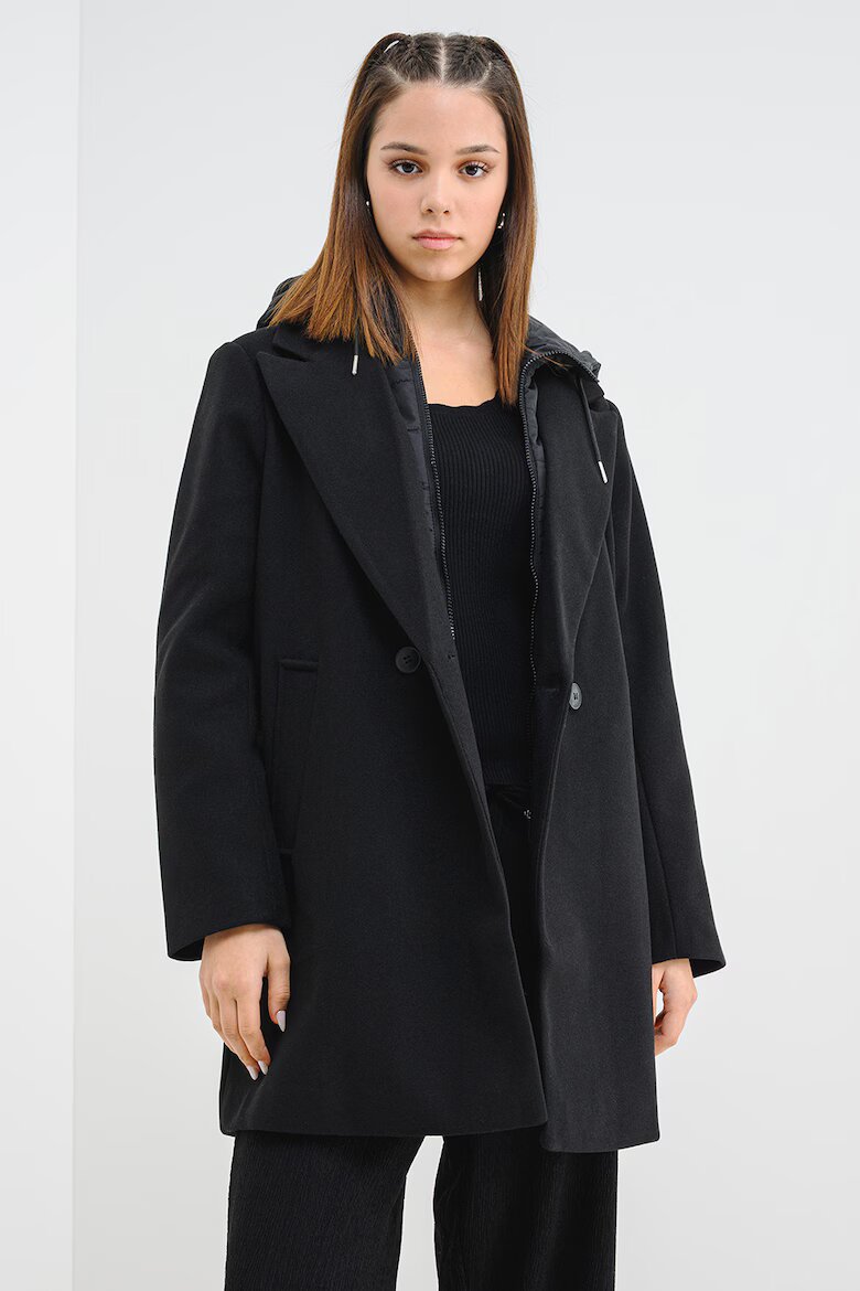 Vero Moda Палто с отделяща се качулка Черен