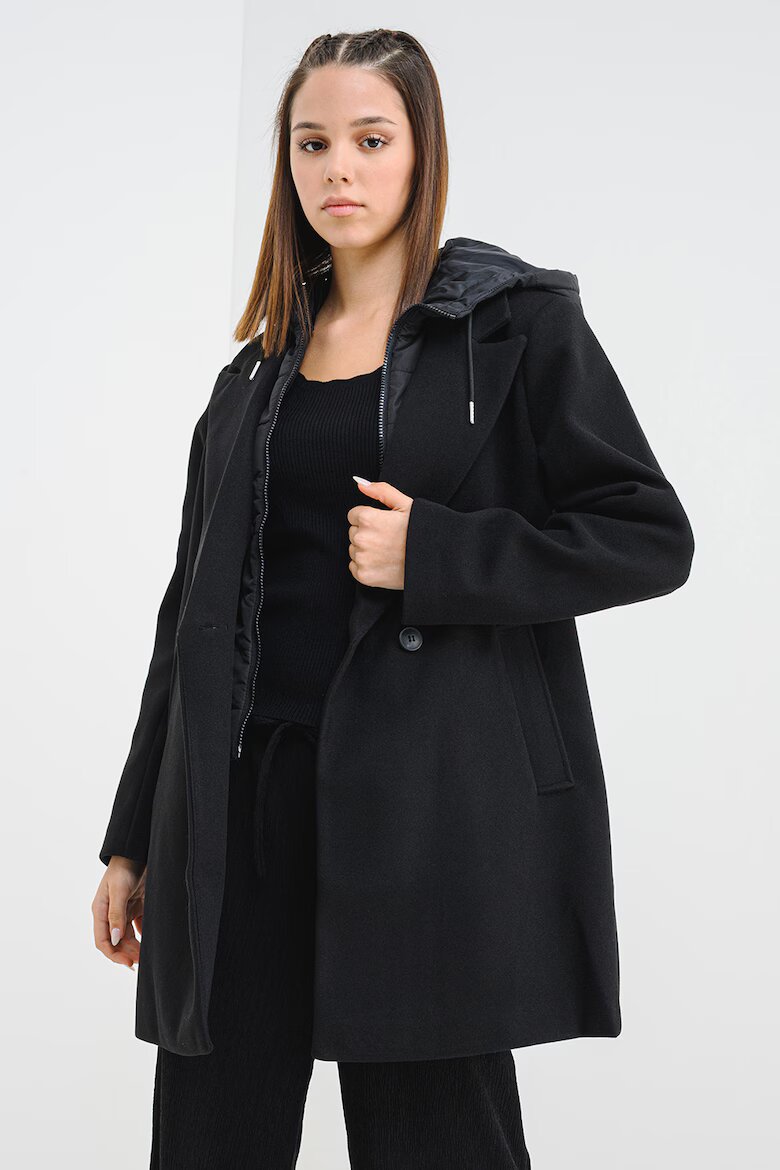 Vero Moda Палто с отделяща се качулка Черен