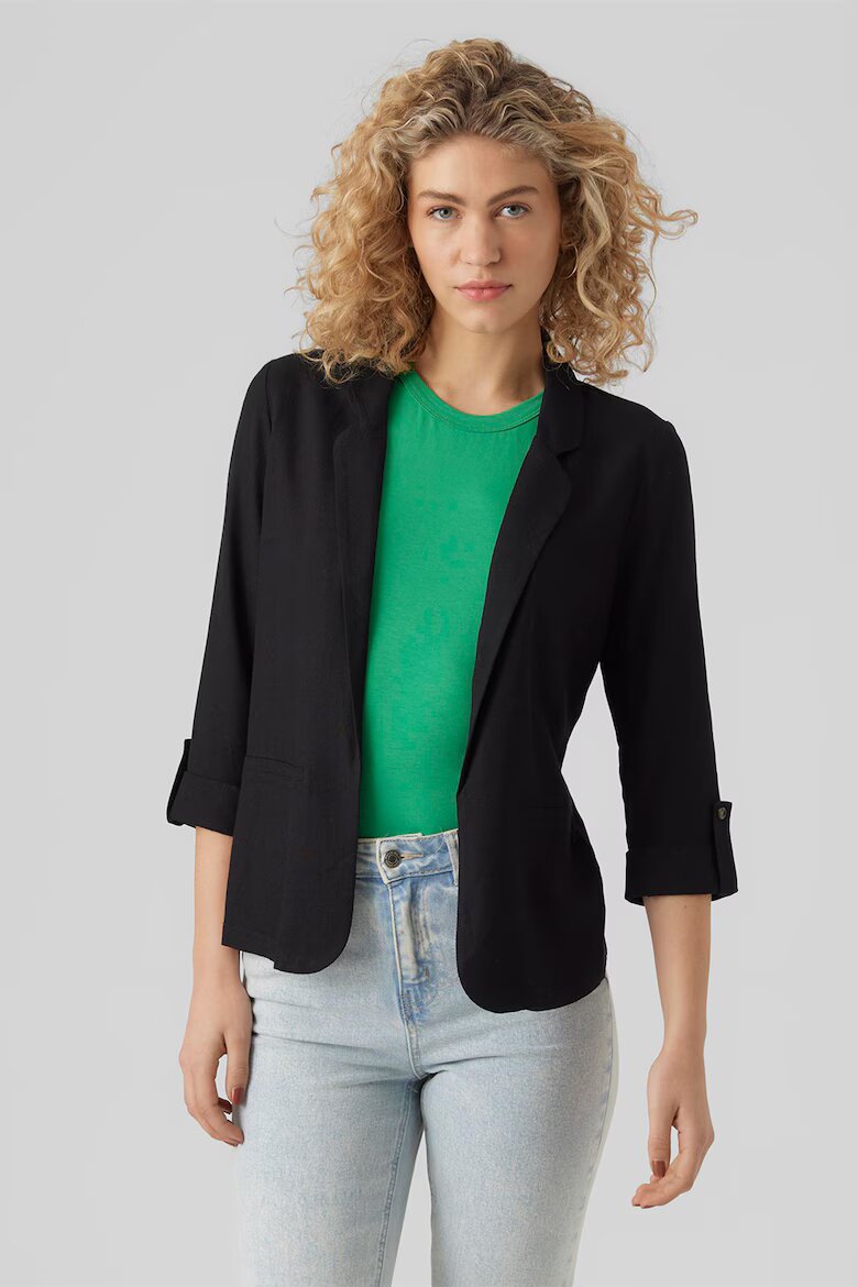Vero Moda Сако с лен Черен