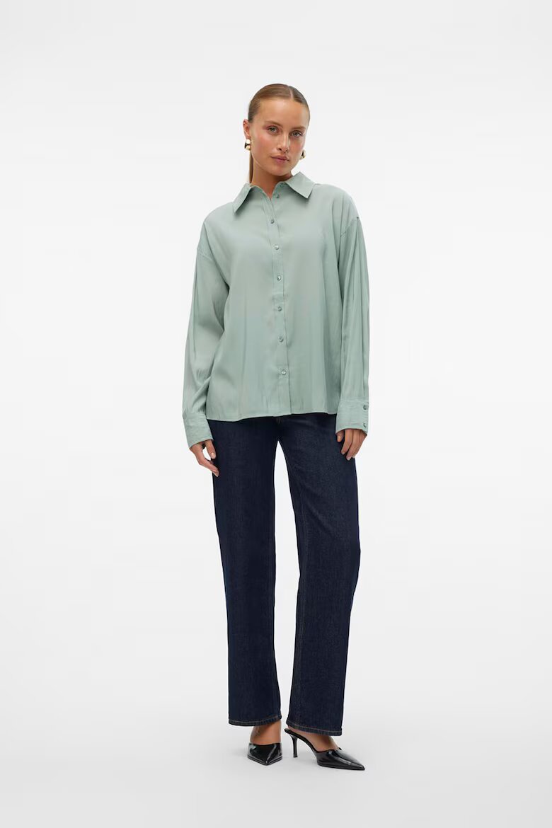 Vero Moda Свободна риза Lexie с панделка Бледозелен