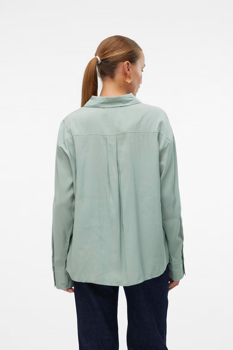 Vero Moda Свободна риза Lexie с панделка Бледозелен