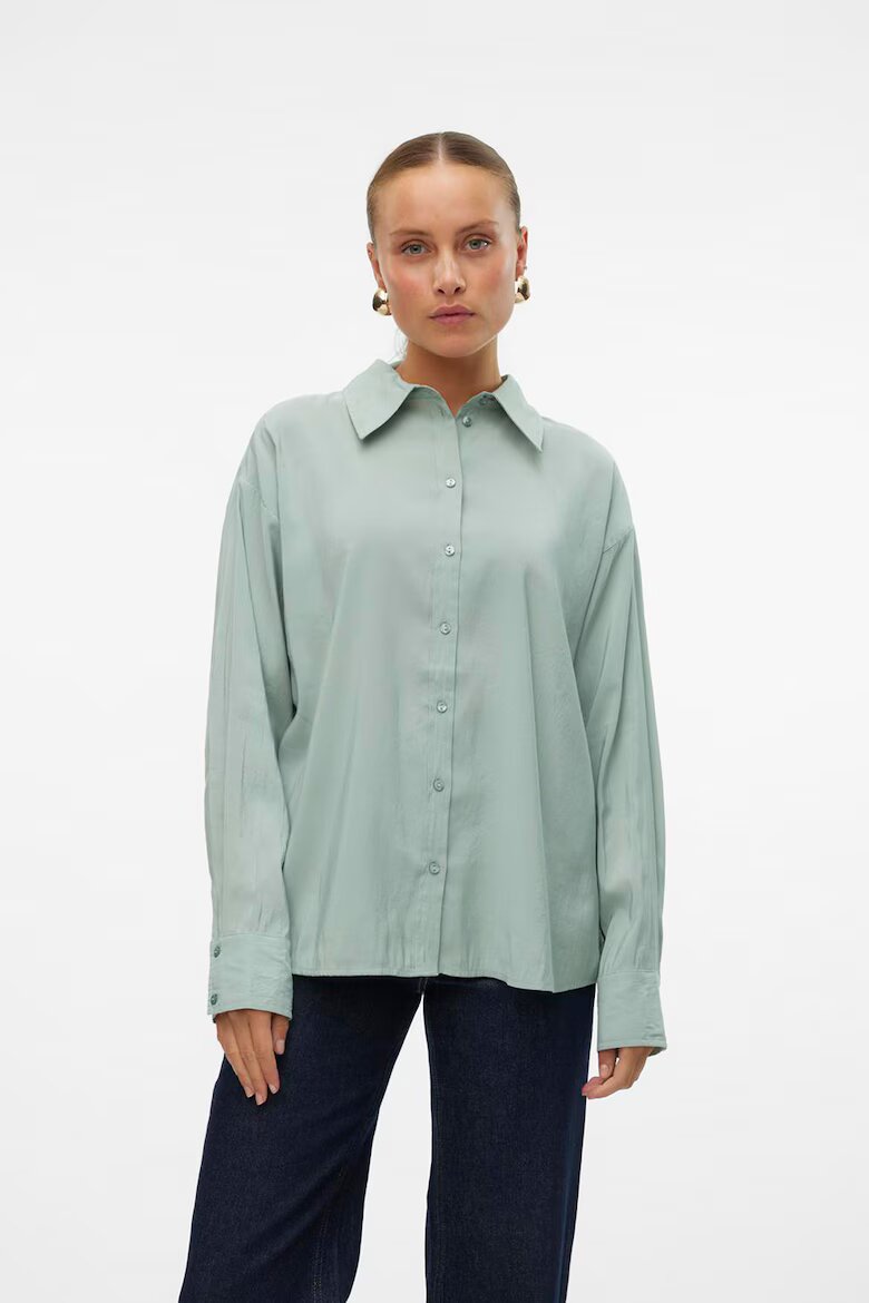Vero Moda Свободна риза Lexie с панделка Бледозелен