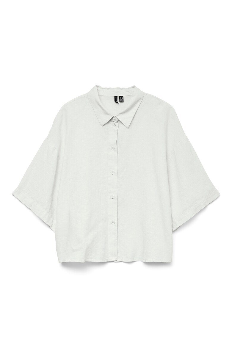 Vero Moda Свободна риза с лен Бял