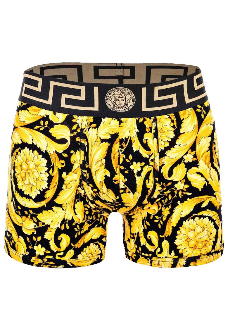 Versace Боксерки с барокови мотиви - Черен/Жълт
