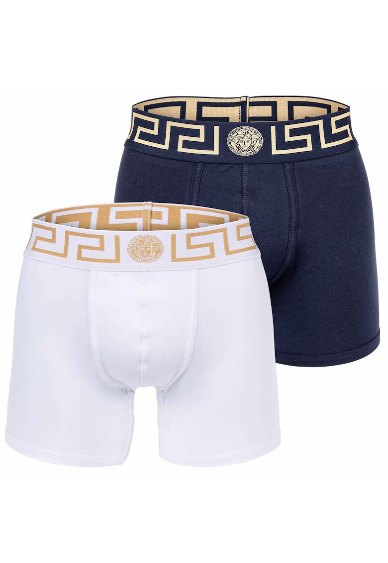 Versace Боксерки Topeka с лого - 2 чифта - Бял/Син