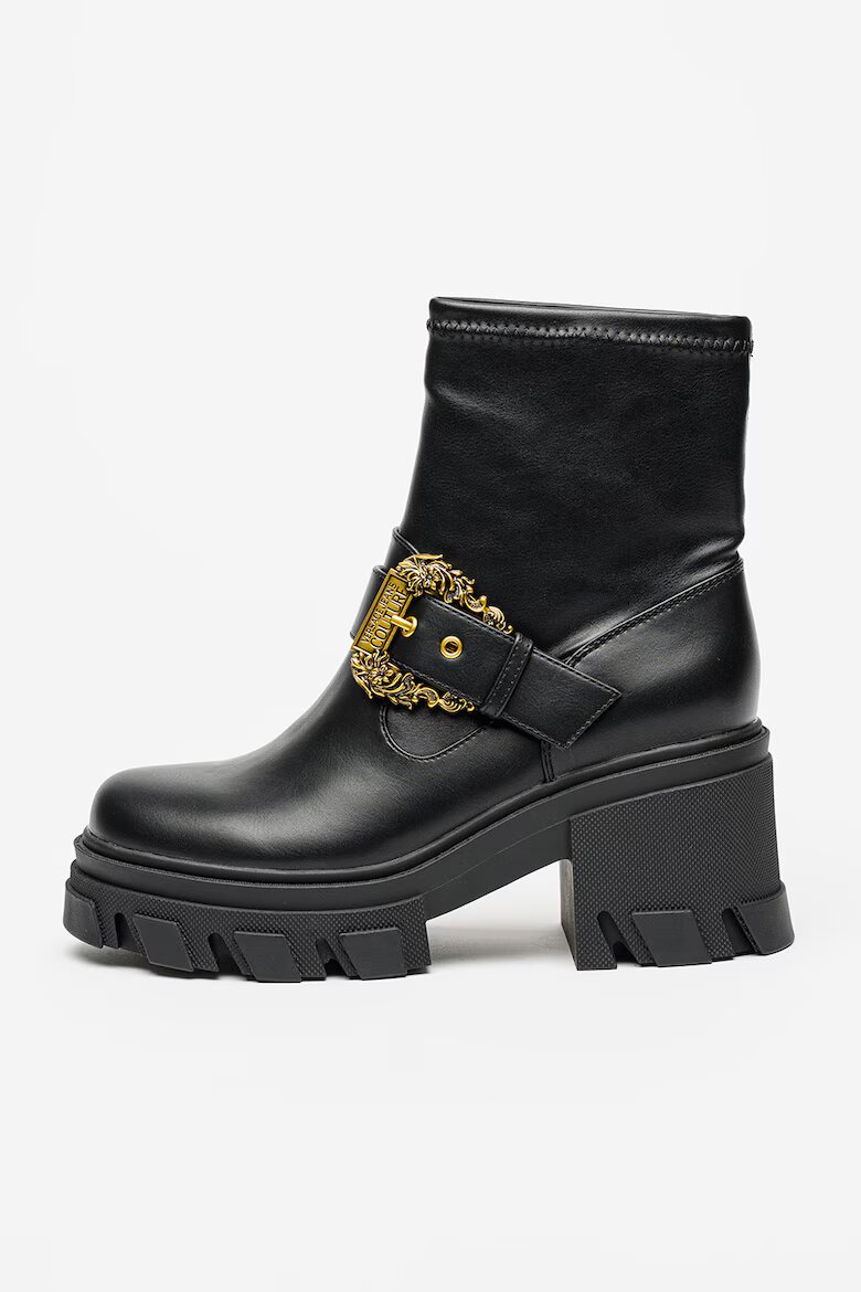 Versace Jeans Couture Боти с масивен ток Черен