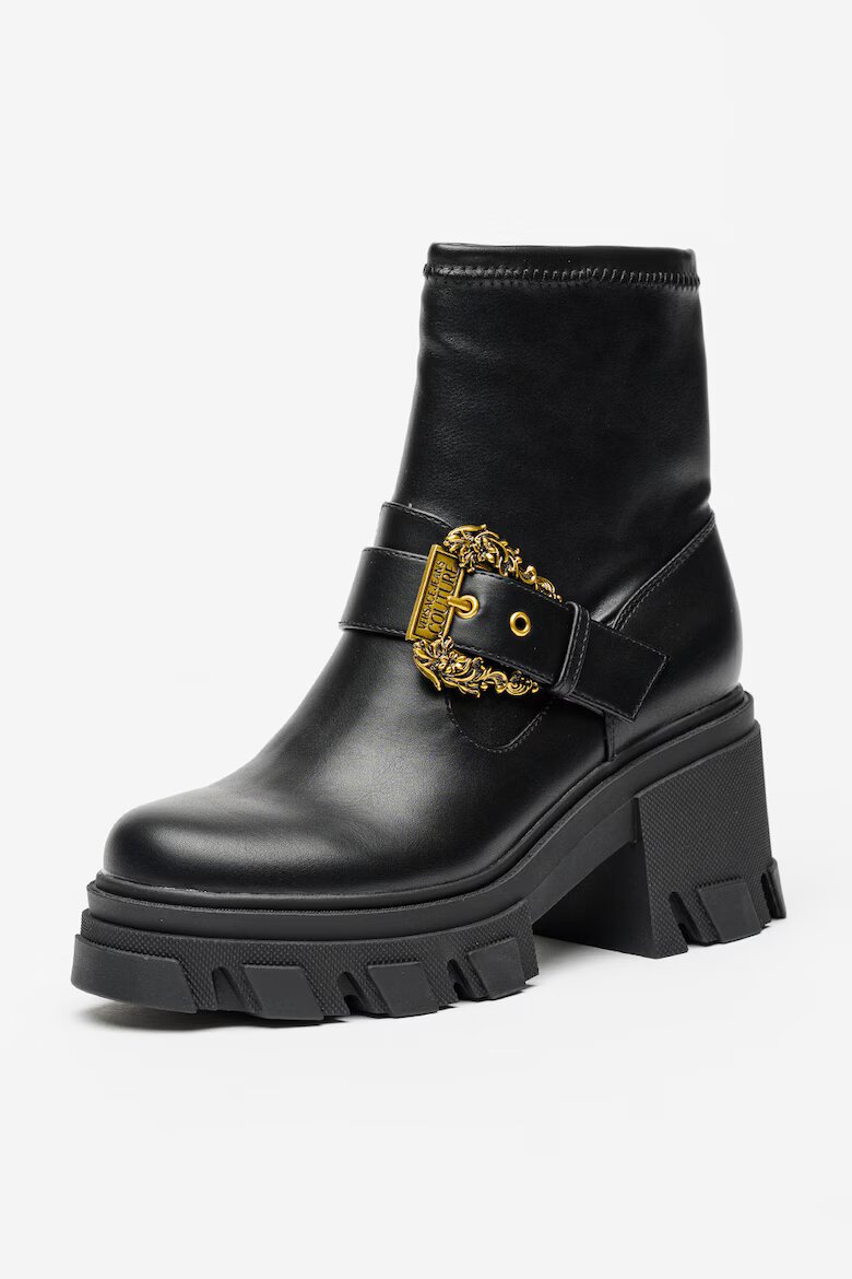 Versace Jeans Couture Боти с масивен ток Черен
