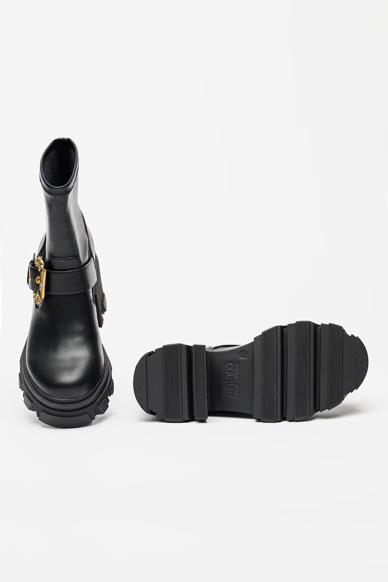 Versace Jeans Couture Боти с масивен ток Черен