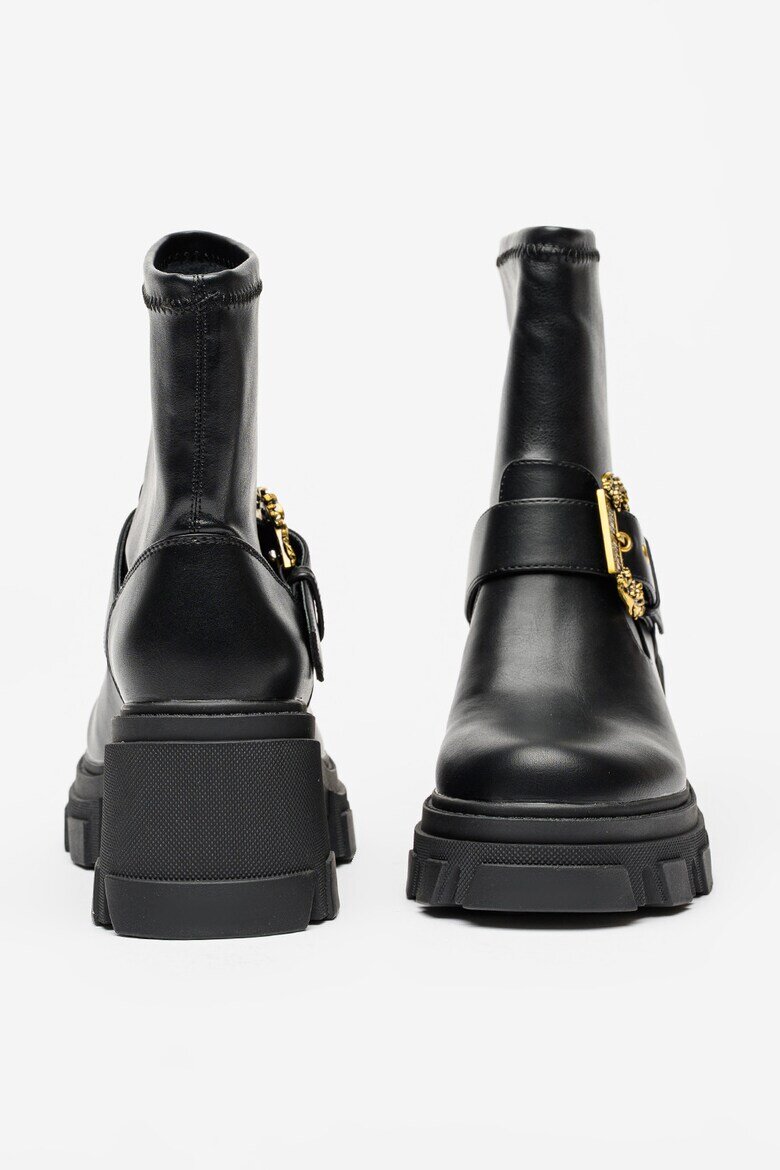 Versace Jeans Couture Боти с масивен ток Черен