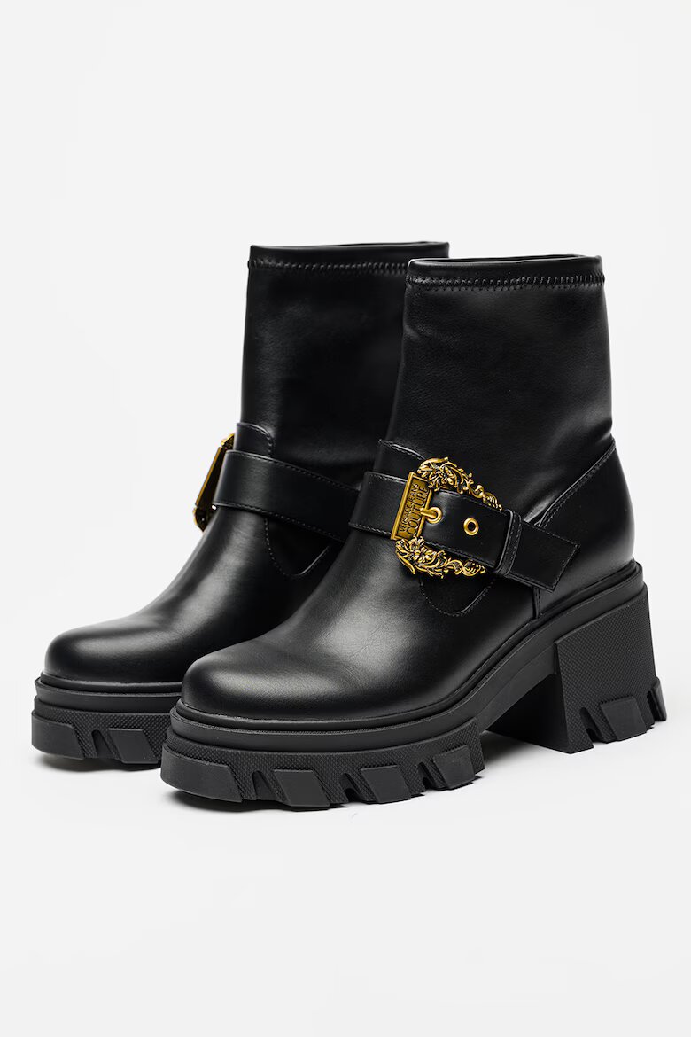 Versace Jeans Couture Боти с масивен ток Черен