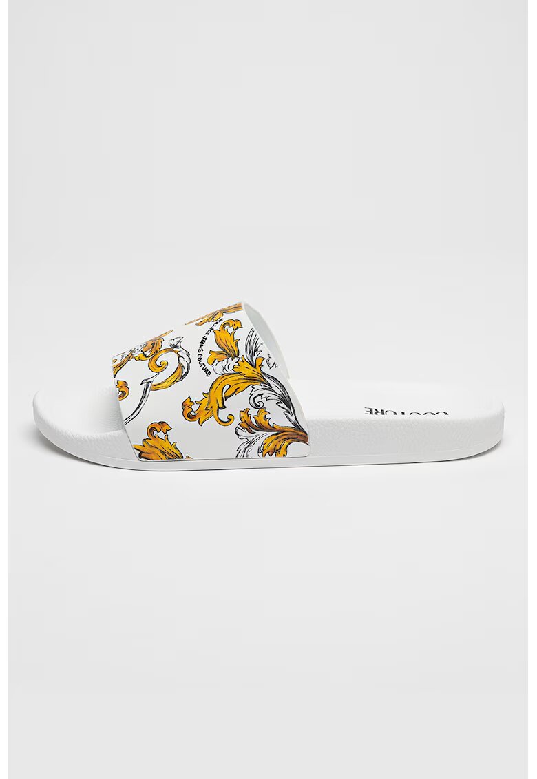 Versace Jeans Couture Чехли с принт - Черен/Бял/Синапено жълто