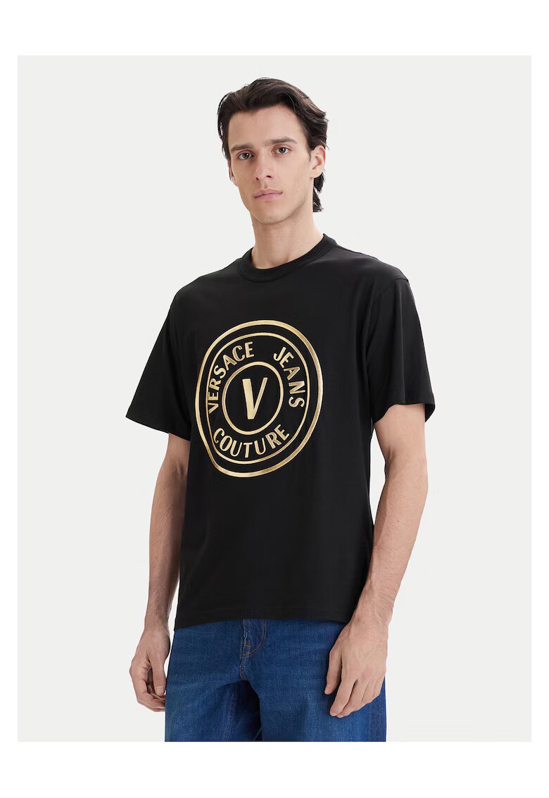 Versace Jeans Couture Черна памучна тениска Versace