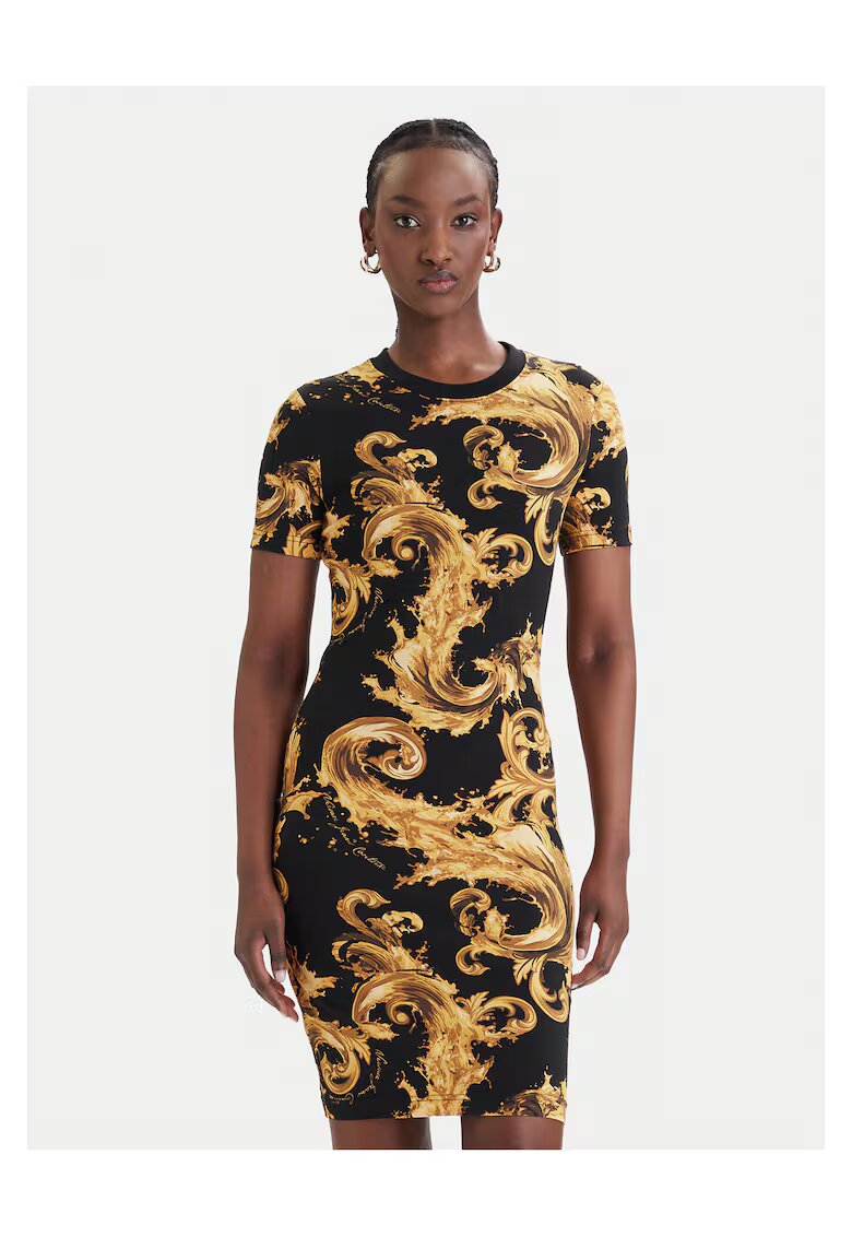 Versace Jeans Couture Дамска ежедневна рокля - Черна - Памук