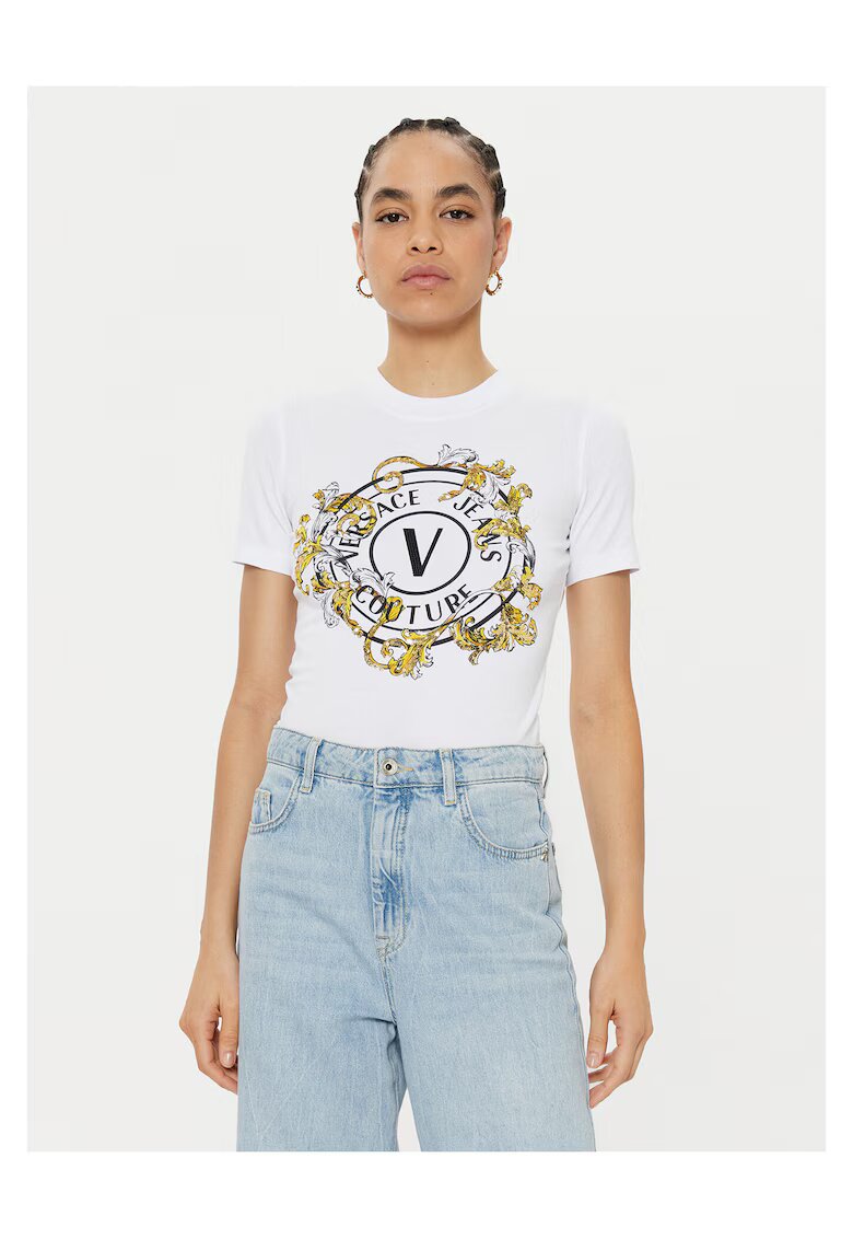 Versace Jeans Couture Дамска тениска бяла - качествена изработка
