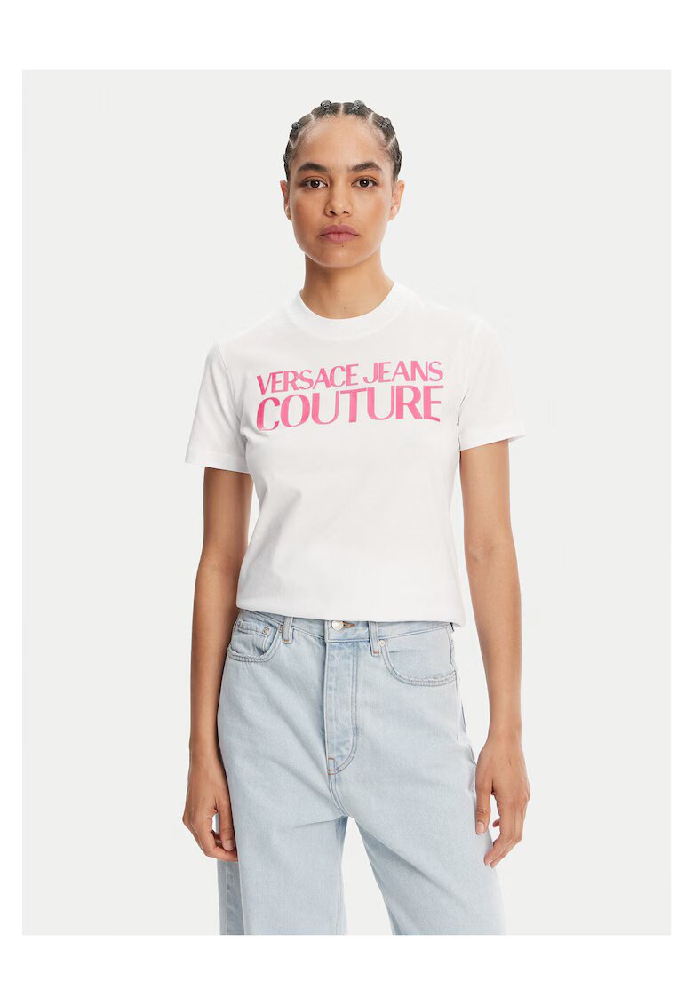 Versace Jeans Couture Дамска тениска бяла - от памук
