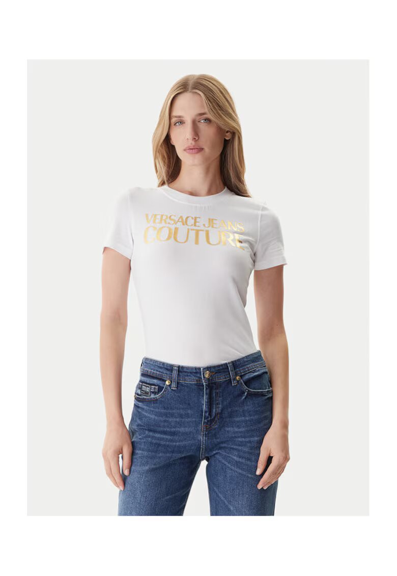 Versace Jeans Couture Дамска тениска бяла - памук