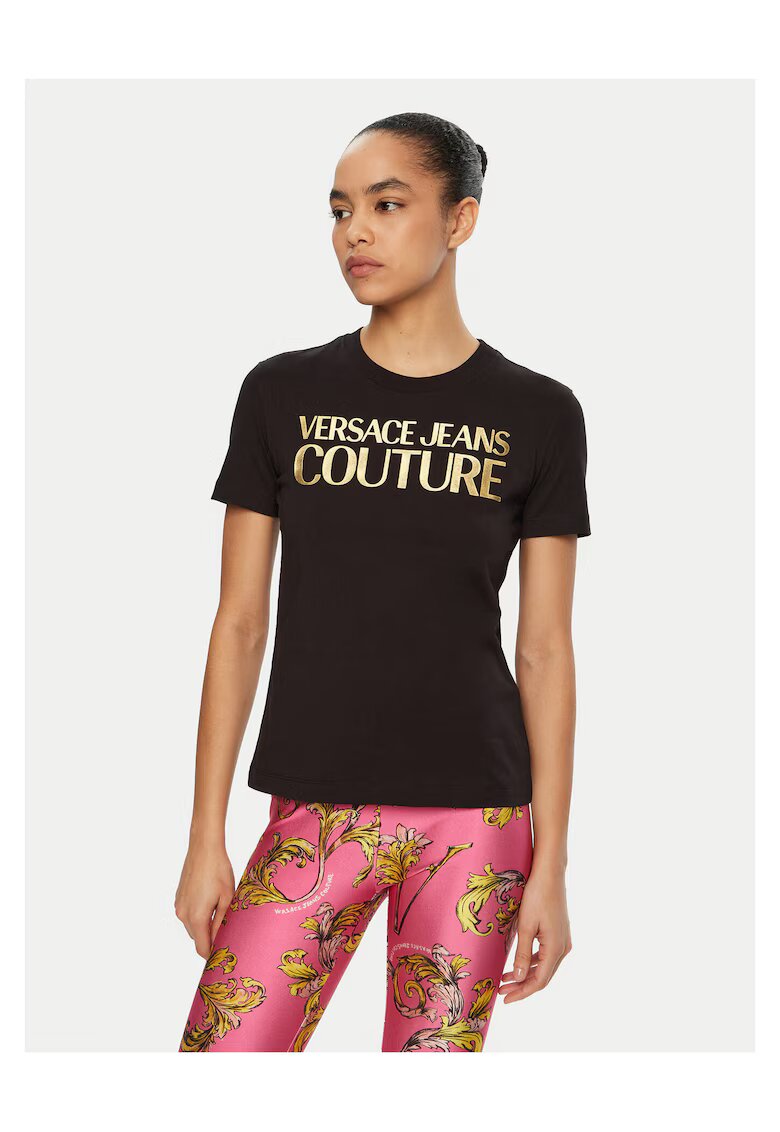 Versace Jeans Couture Дамска тениска черна - златна