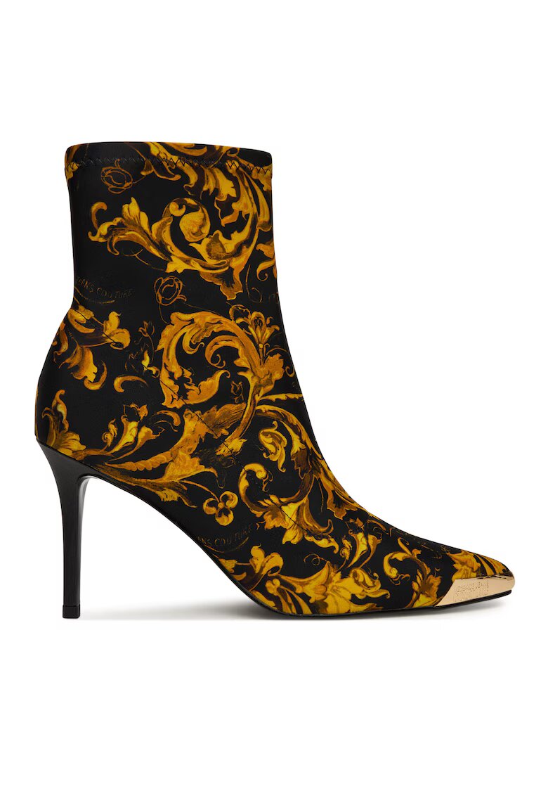 Versace Jeans Couture Дамски боти 79VA3S51 - Текстил - Черно/Златисто