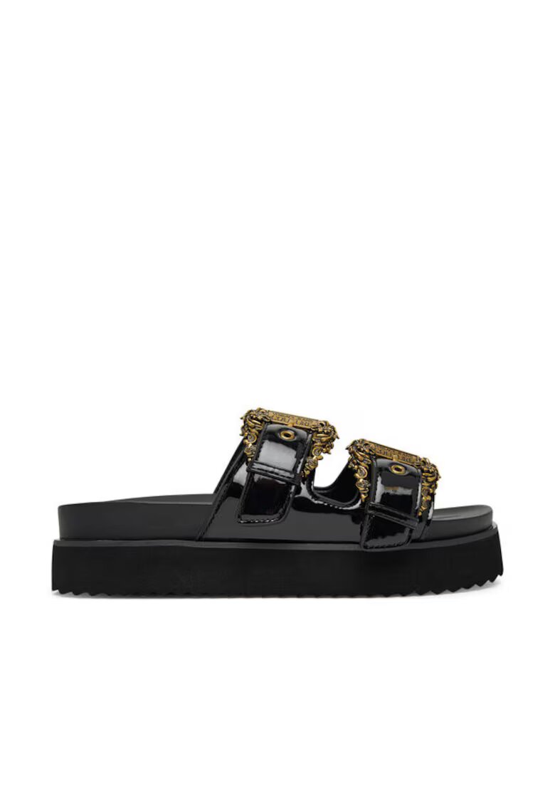 Versace Jeans Couture Дамски чехли - от екологична кожа - черни